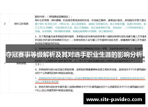 夺冠赛事等级解析及其对选手职业生涯的影响分析